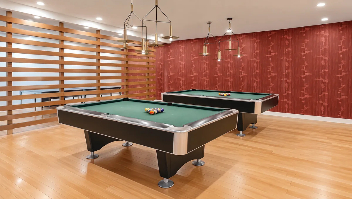 Billiard tables in the game room
